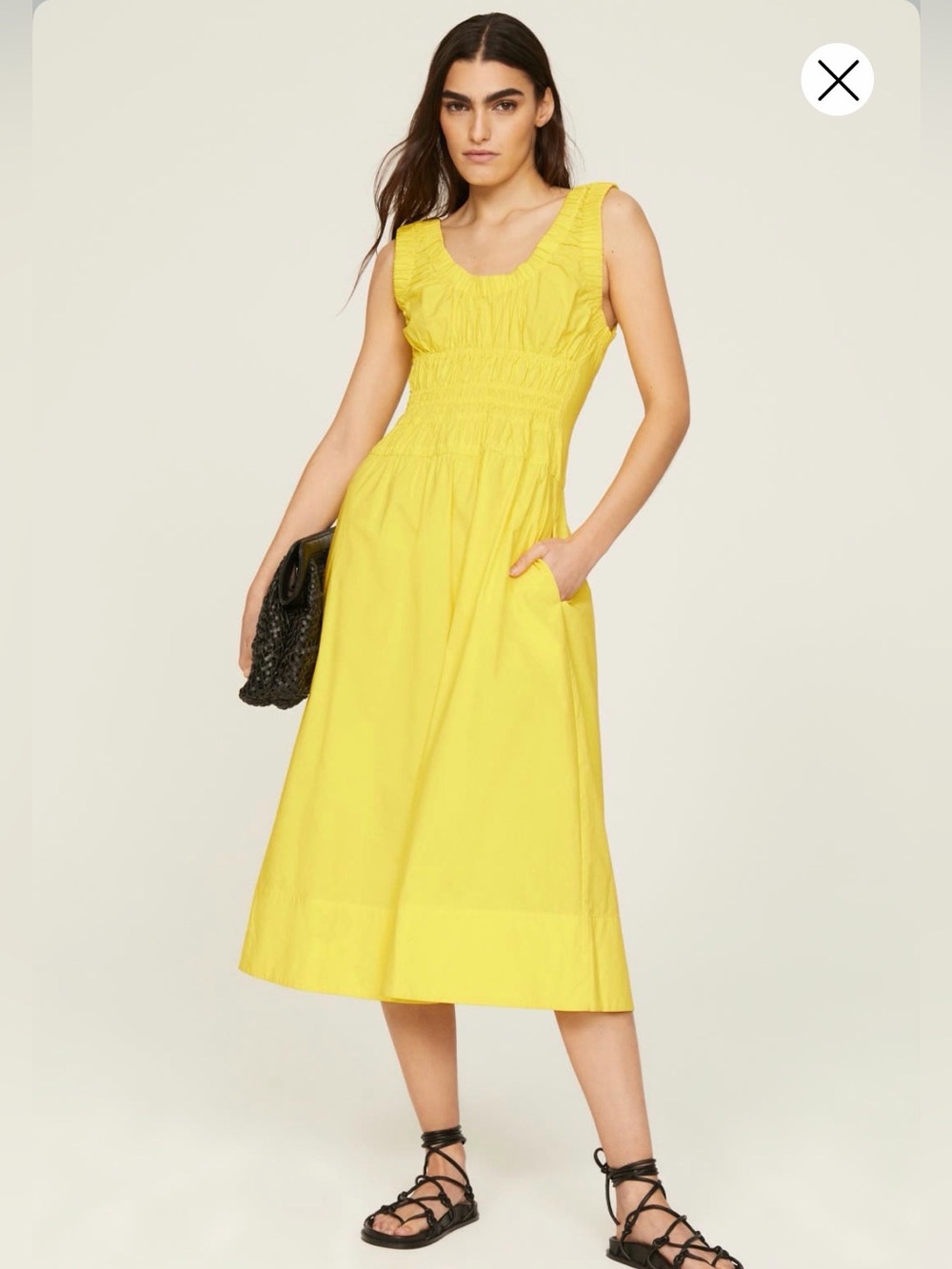 Proenza Schouler White Label Poplin Yellow Midi Dress